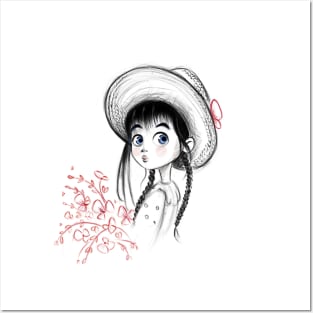 Cute Hat Girl Posters and Art